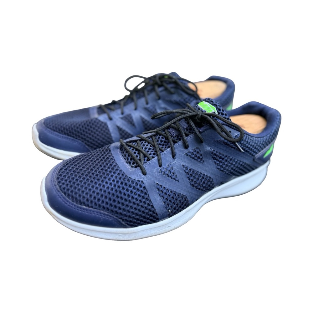 Avia Navy and Green Memory Foam Comfort Men's Athletic Mesh Sneakers